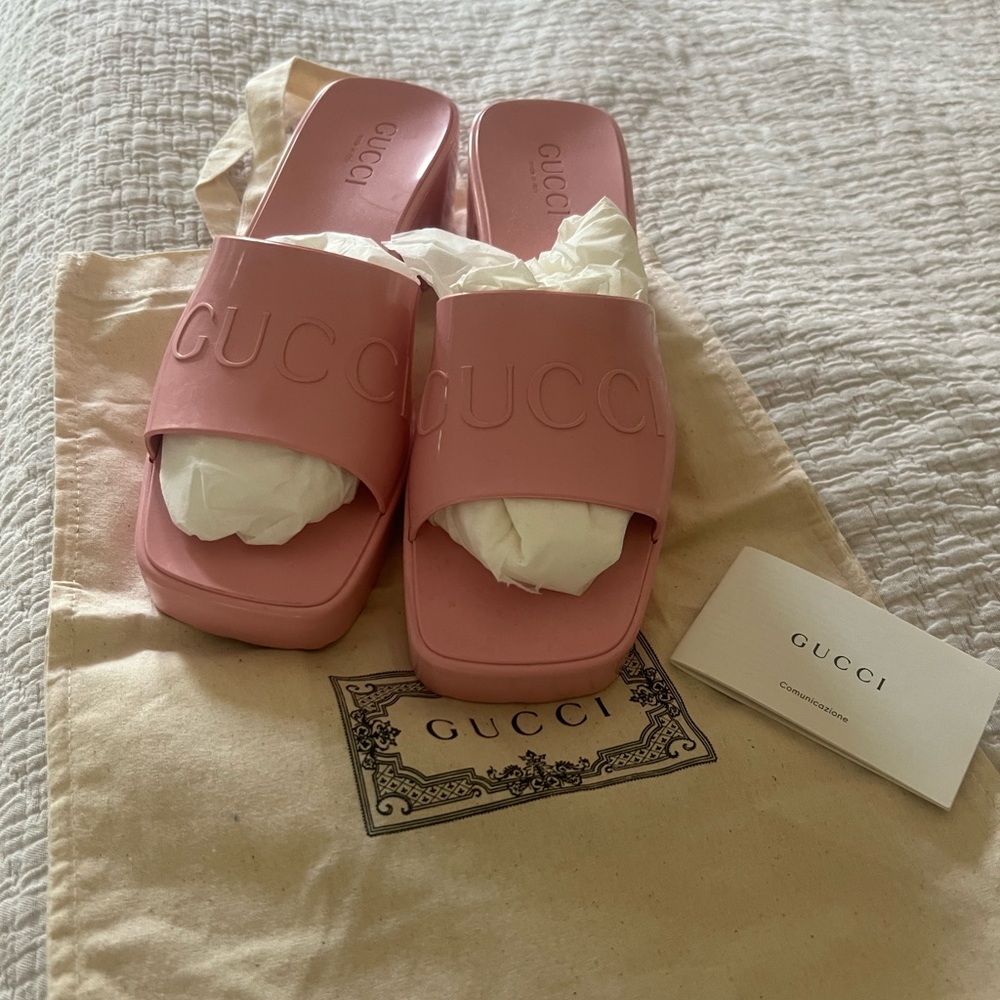 Gucci Blush Pink Slide Sandals